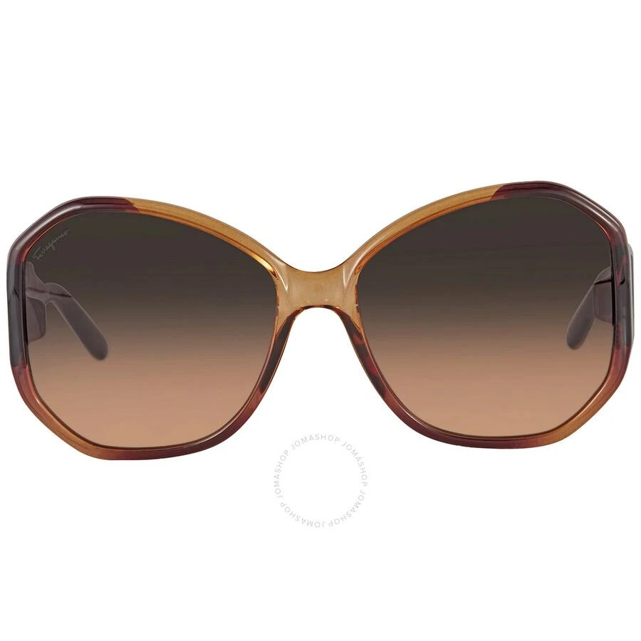 商品Salvatore Ferragamo|Brown Gradient Butterfly Ladies Sunglasses SF942S 212 61,价格¥521,第1张图片