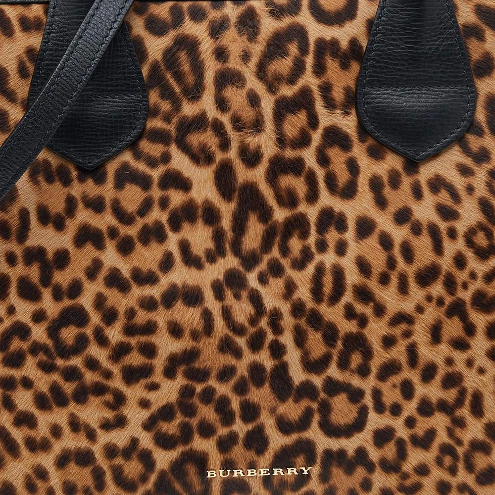 商品[二手商品] Burberry|Burberry Black/Brown Leopard Print Calfhair, Leather And House Check Canvas Medium Banner Tote,价格¥4236,第5张图片详细描述