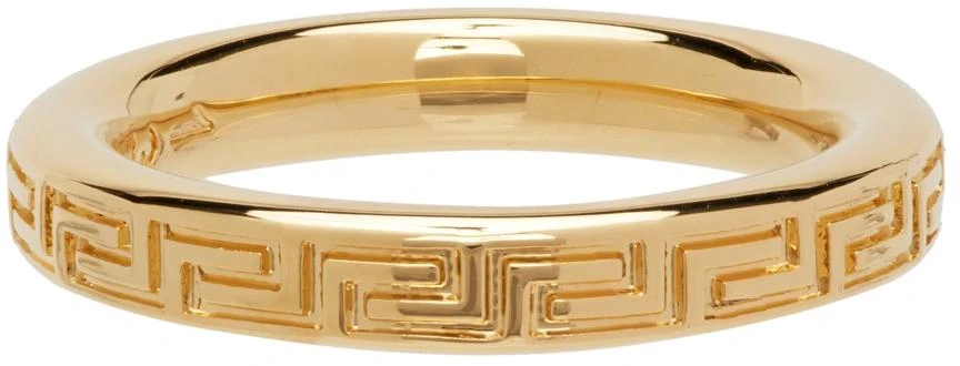 商品Versace|Gold Engraved Greek Key Ring,价格¥1846,第3张图片详细描述