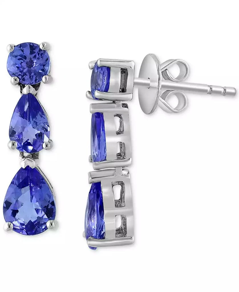 商品Effy|EFFY® Tanzanite Graduated Pear-Shape Drop Earrings (2-3/4 ct. t.w.) in Sterling Silver,价格¥1646,第1张图片