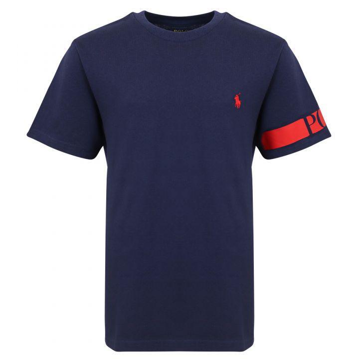 商品Ralph Lauren|Navy Logo Tape Short Sleeve T Shirt,价格¥393-¥428,第1张图片