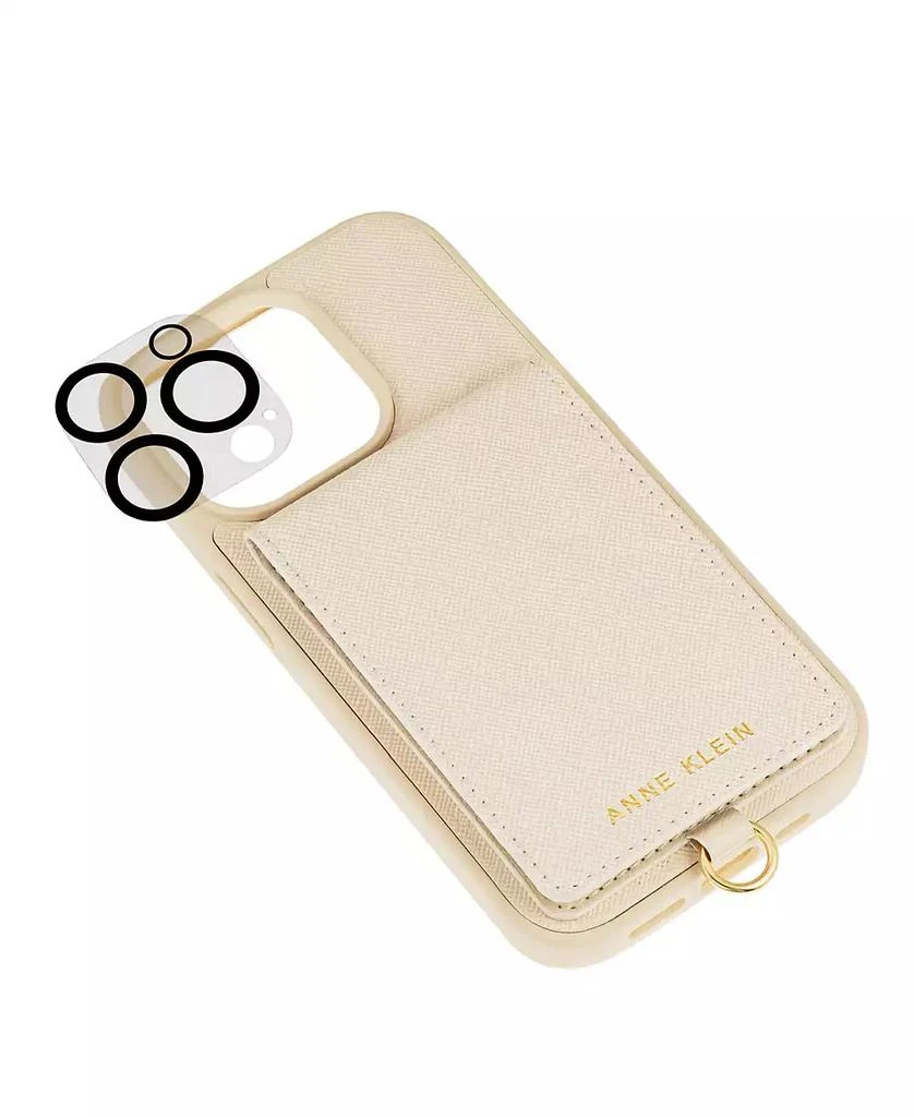 商品Anne Klein|Women's Ivory Saffiano Leather iPhone 14 Pro Max Case,价格¥203,第2张图片详细描述