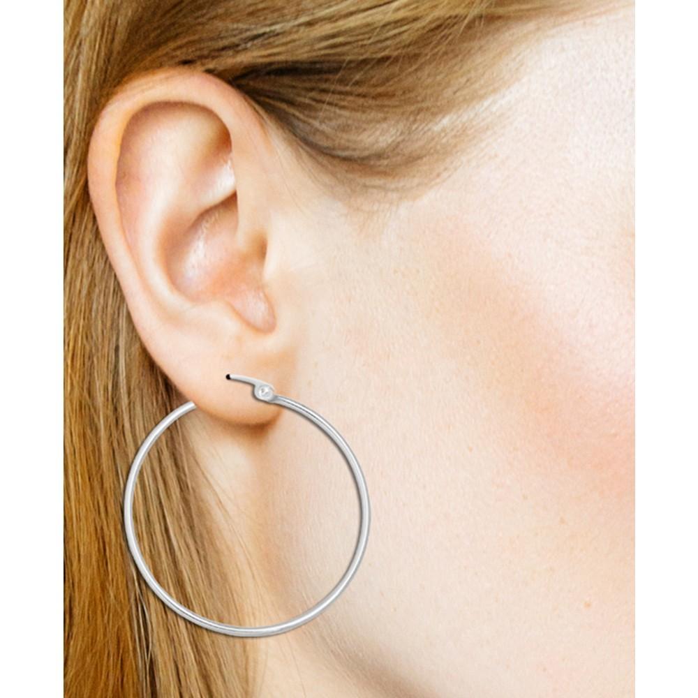 商品Essentials|And Now This Silver Plated Polished Hoop Earring,价格¥74,第4张图片详细描述