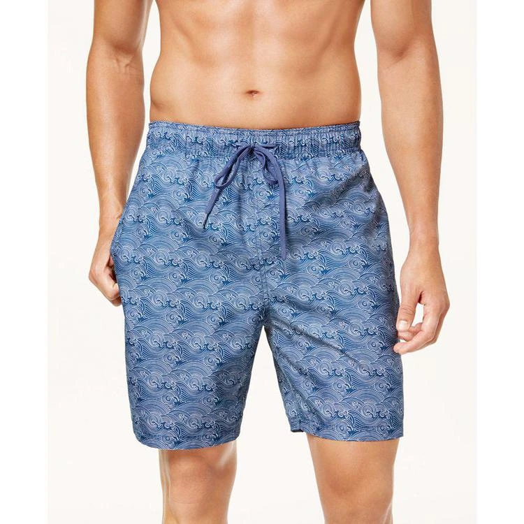 商品Calvin Klein|Men's Wave-Print 7" Swim Trunks,价格¥277,第3张图片详细描述