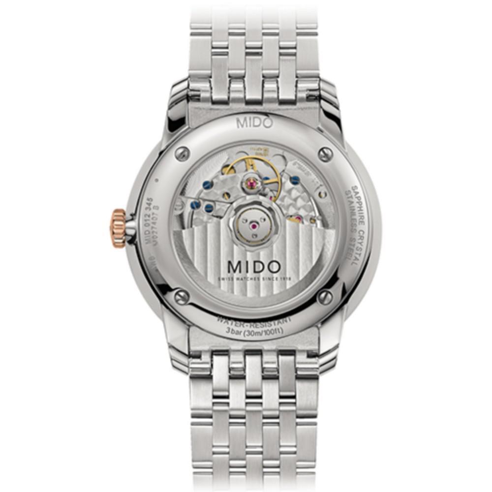 商品MIDO|Men's Swiss Automatic Baroncelli Smiling Moon Two Tone Stainless Steel Bracelet Watch 39mm,价格¥9458,第4张图片详细描述