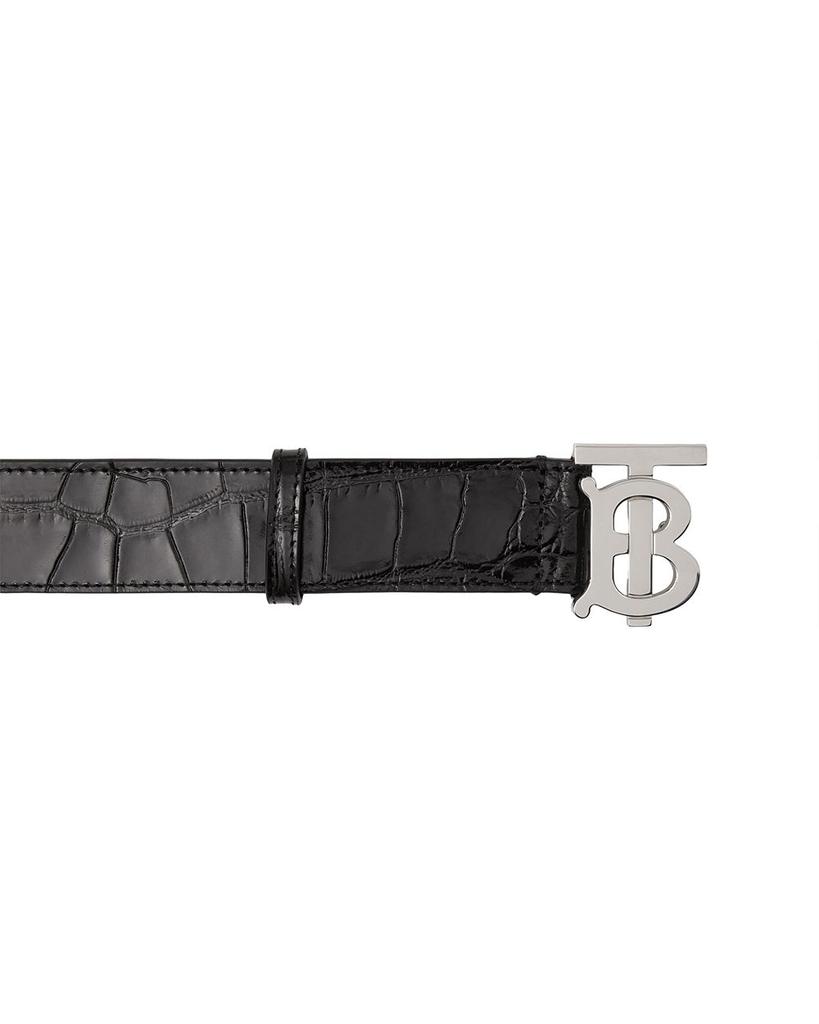 Monogram Motif Embossed Leather Belt商品第2张图片规格展示