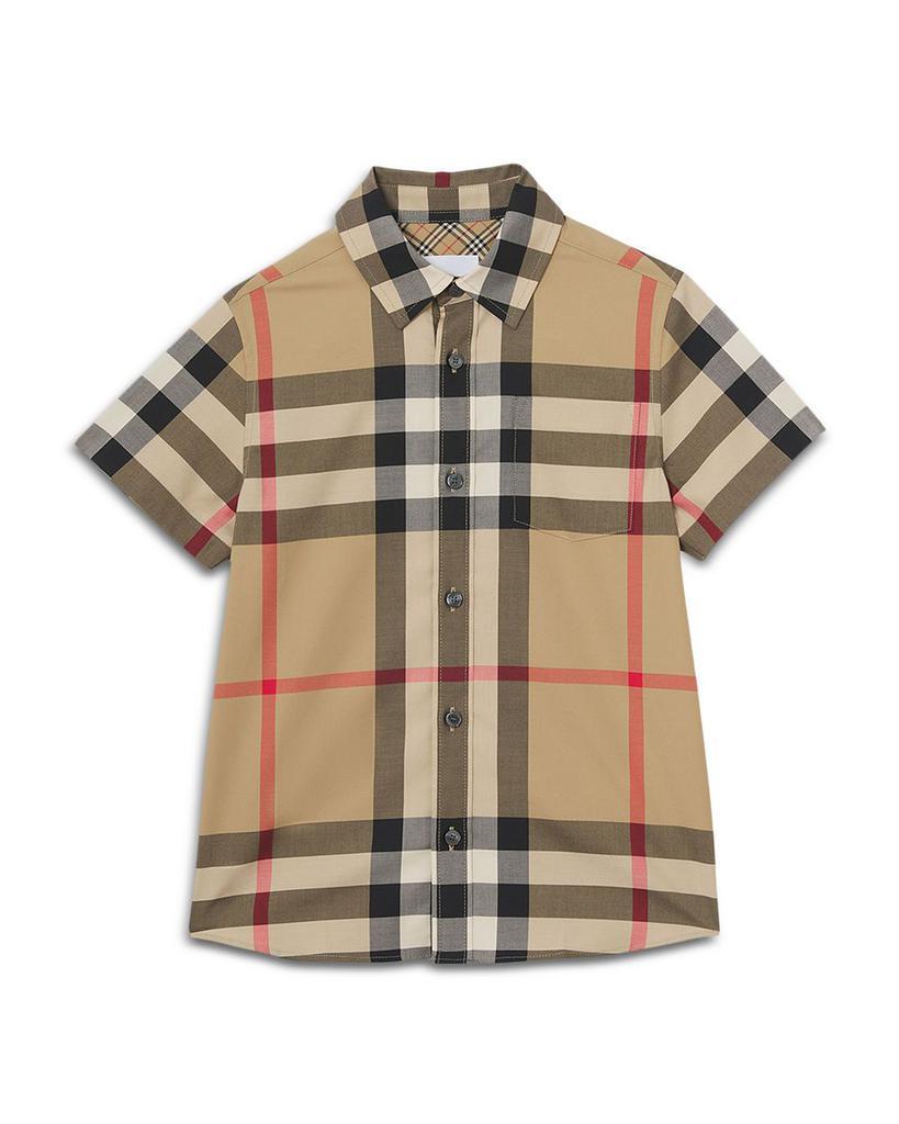 商品Burberry|Boys' Owen Check Button Down Shirt,价格¥1861,第1张图片