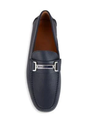 商品Bally|Drulio Perforated Leather Loafers,价格¥1392,第5张图片详细描述