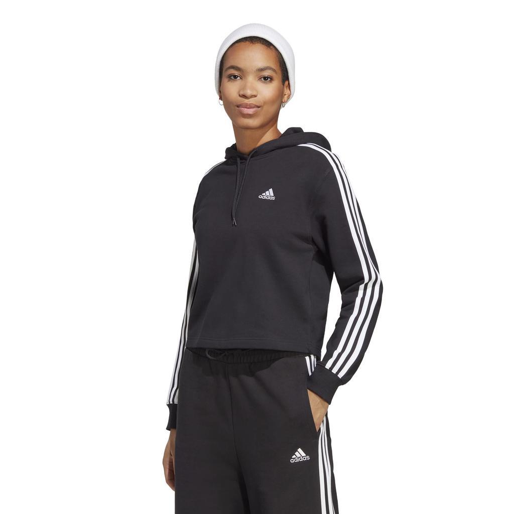 商品Adidas|Essentials 3-Stripes French Terry Cropped Hoodie,价格¥347,第1张图片