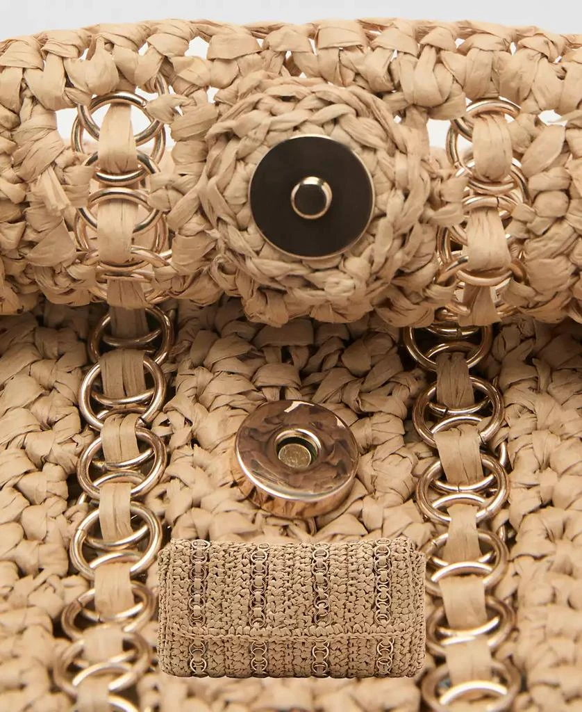商品Mango|Women's Metal Rings Natural Fiber Bag,价格¥446,第2张图片详细描述