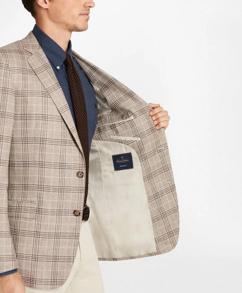 商品Brooks Brothers|Regent Fit Three-Button Plaid Sport Coat,价格¥1636,第5张图片详细描述