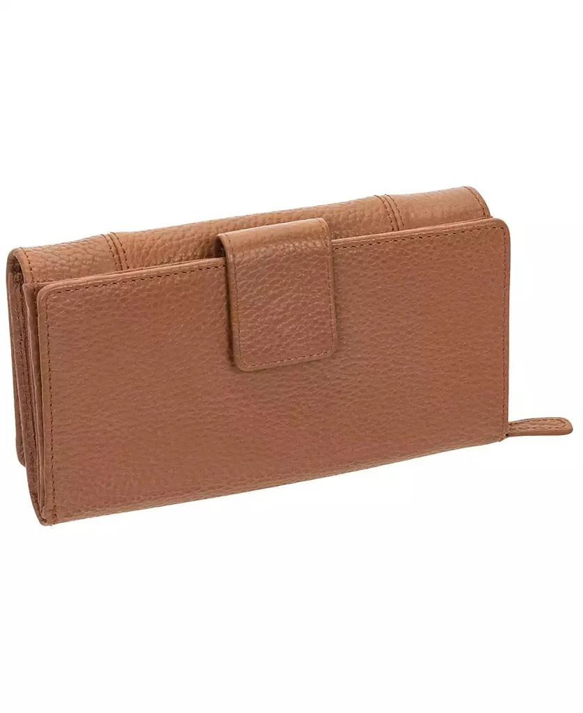 商品Mancini Leather Goods|Women's Pebbled Collection RFID Secure Mini Clutch Wallet,价格¥279,第3张图片详细描述