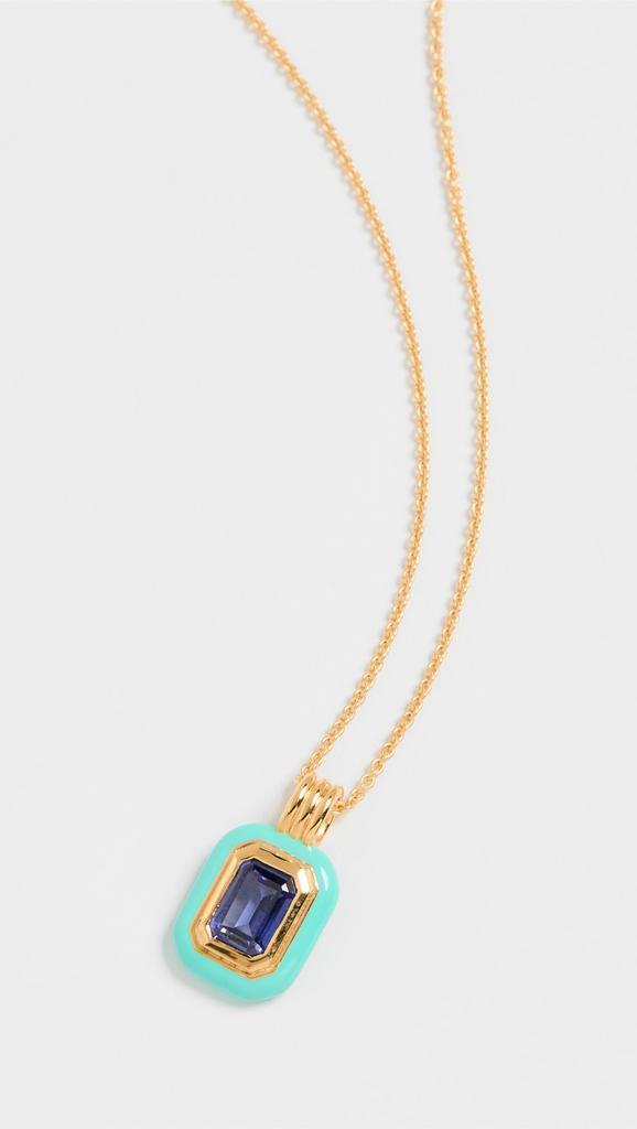 商品Missoma|Missoma Turquoise Stone and Enamel Pendant Necklace,价格¥1151,第4张图片详细描述