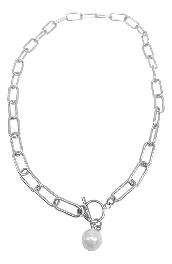 商品ADORNIA|8mm Imitation Pearl Charm Toggle Necklace,价格¥206,第1张图片