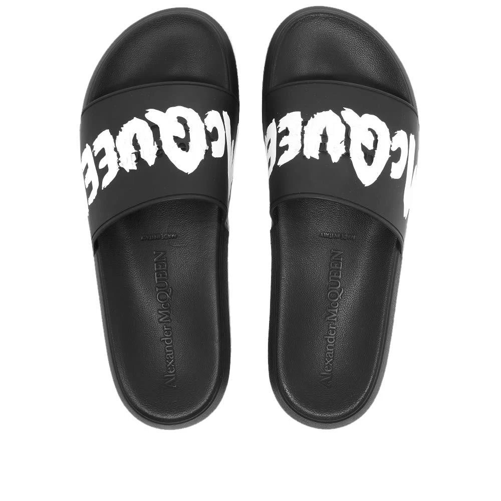 商品Alexander McQueen|Alexander McQueen Graffitti Logo Pool Slide,价格¥1256,第5张图片详细描述