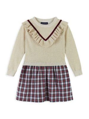 商品Andy & Evan|Little Girl's & Girl's Varsity Ruffle Sweater Dress,价格¥181,第1张图片