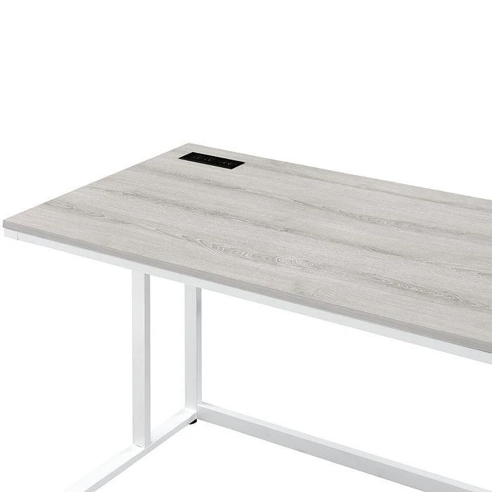 商品Sparrow & Wren|Wright Light Oak and White Writing Desk with USB Ports,价格¥3249,第5张图片详细描述