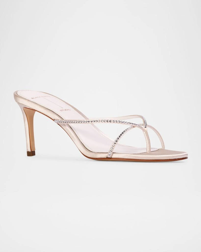 商品Black Suede Studio|Jade Crystal Stud Thong Slide Sandals,价格¥2533,第2张图片详细描述
