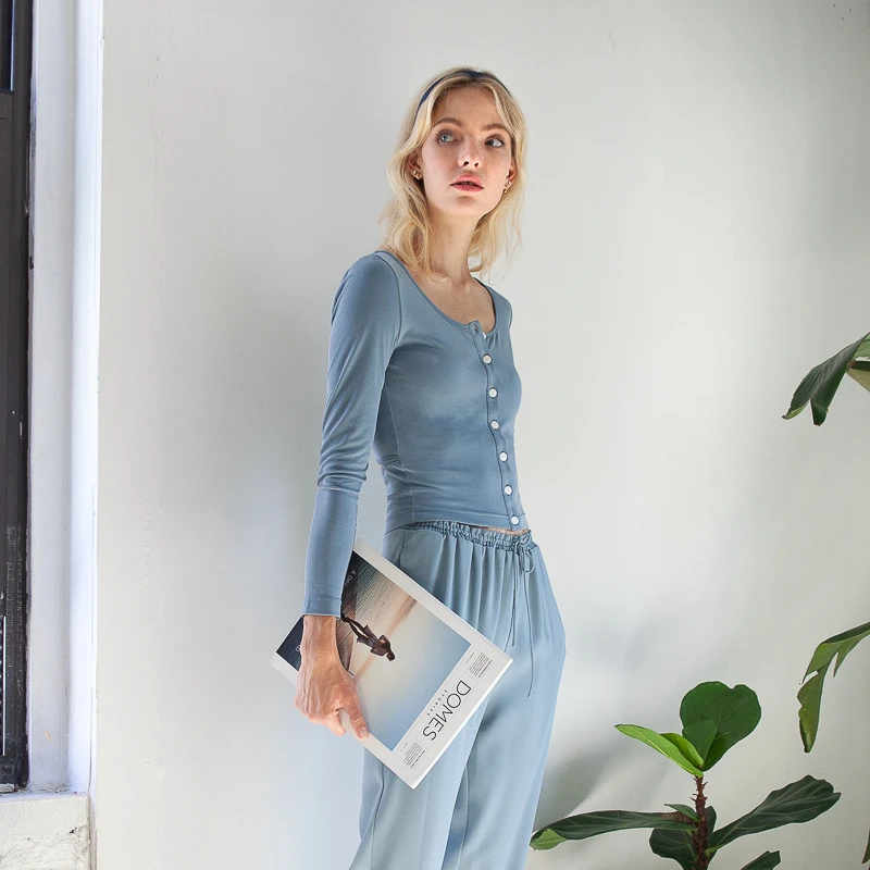 Jenine家居裤 - 雾蓝色  | Jenine Pants - Dusty Blue 商品