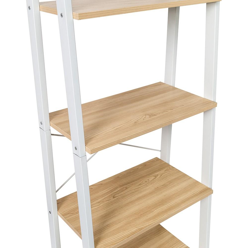 Metal & Wood Veneer A-Frame Ladder Shelf with 5-Tiers商品第7张图片规格展示