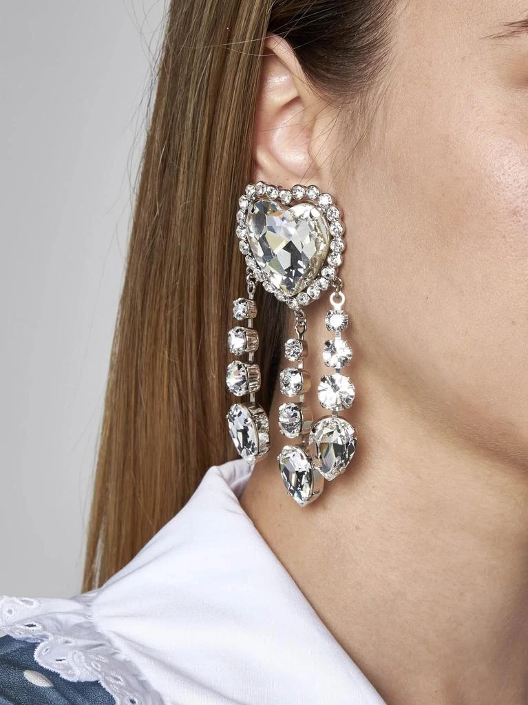 商品Alessandra Rich|Heart And Crystal Pendants Earrings,价格¥2140,第2张图片详细描述