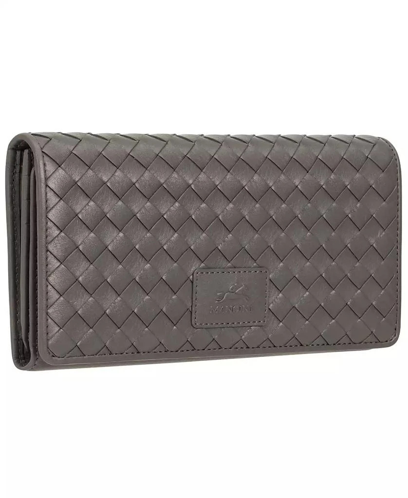 商品Mancini Leather Goods|Women's Basket Weave Collection RFID Secure Trifold Wallet,价格¥393,第2张图片详细描述