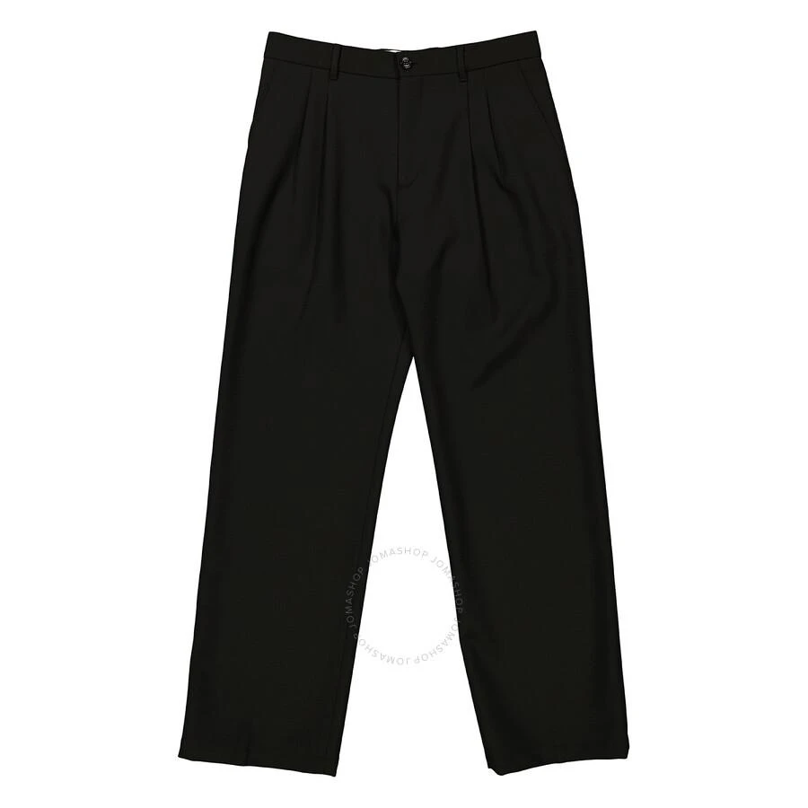 商品Burberry|Men's Black Wide Leg Wool Twill Trousers,价格¥738,第1张图片