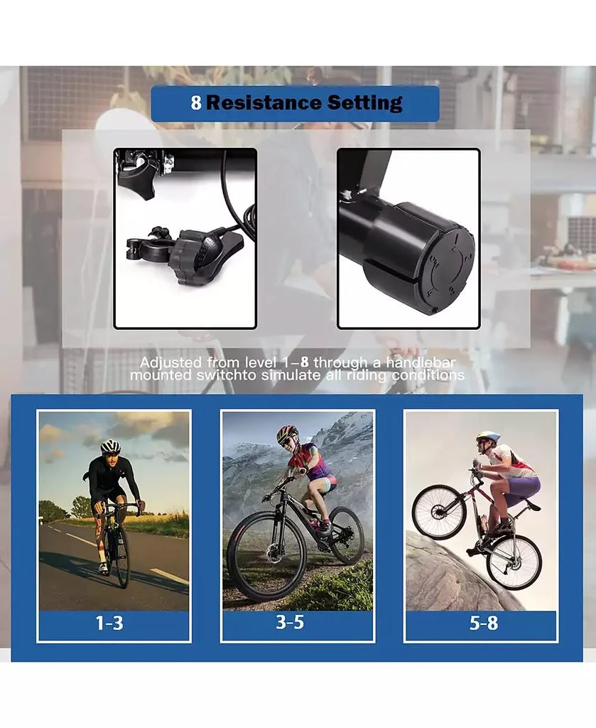 商品Costway|Magnetic Indoor Bicycle Bike Trainer Exercise Stand 8 levels of Resistance,价格¥543,第2张图片详细描述