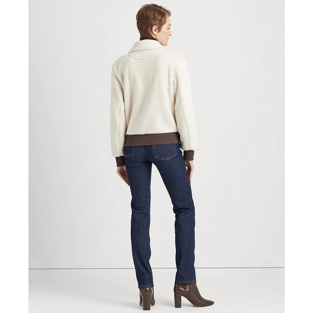 商品Ralph Lauren|Women's Faux-Leather-Trim High-Pile Fleece Coat,价格¥872,第2张图片详细描述