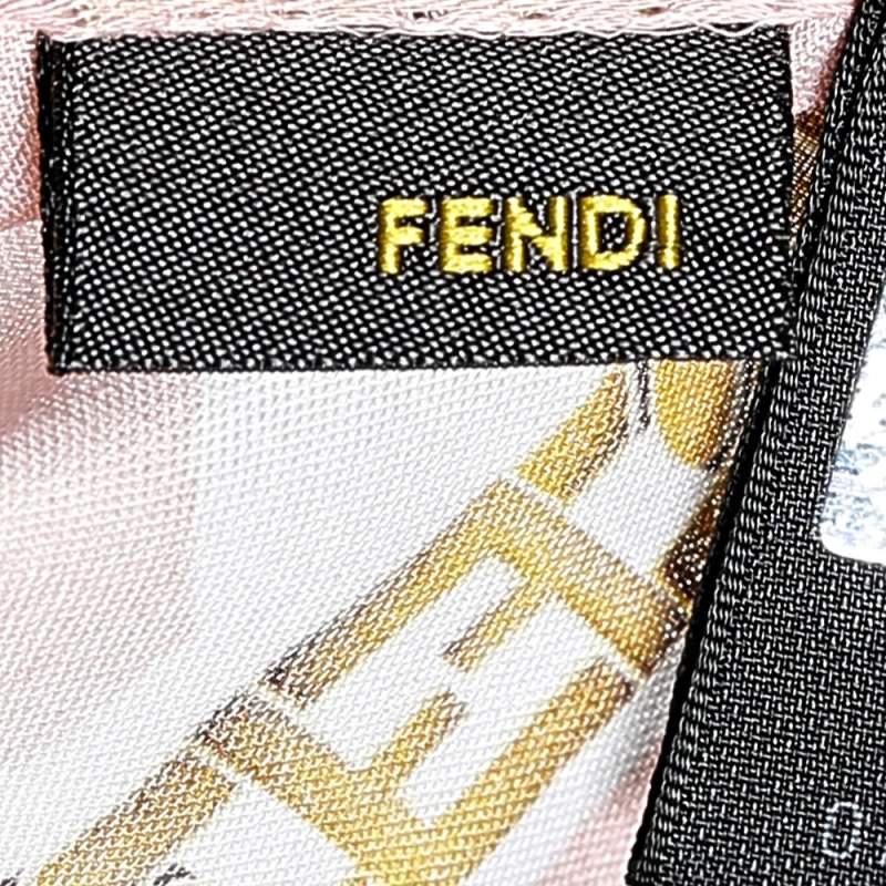 Fendi Pink Logo Printed Cotton Handkerchief商品第4张图片规格展示