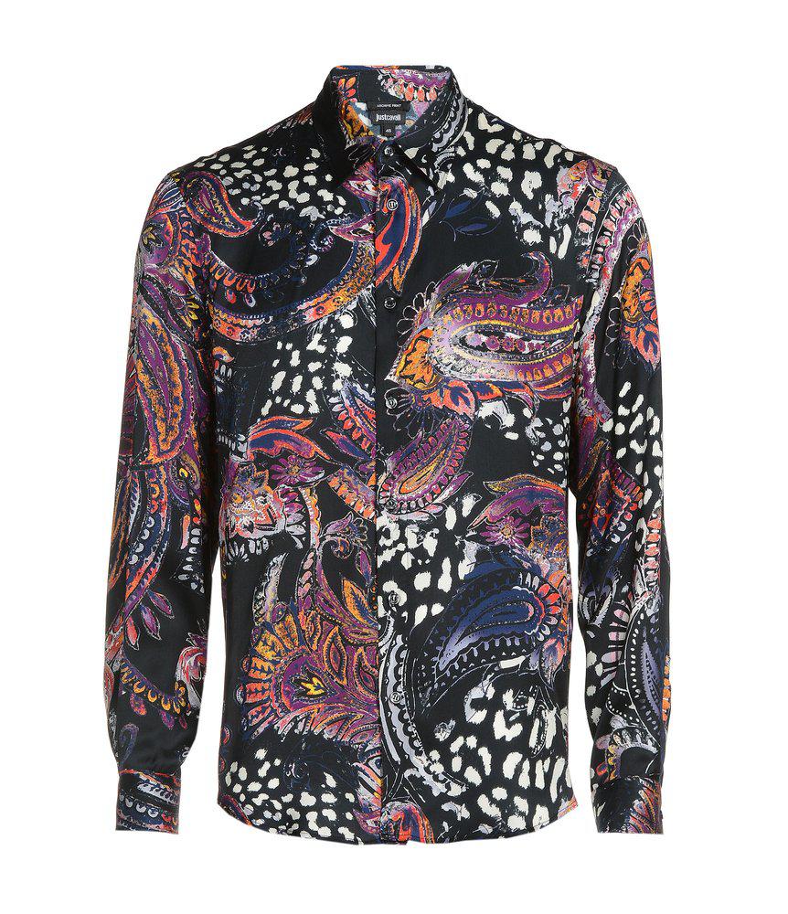 Just Cavalli Paisley Printed Long-Sleeved Shirt商品第1张图片规格展示