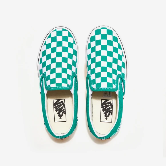 【韩国直邮|包邮包税】万斯 CLASSIC SLIP-ON  运动鞋 一脚蹬 懒人鞋  VN0A5JMHB00 (CHECKERBOARD) PEPPER GREEN/TRUE WHITE 商品