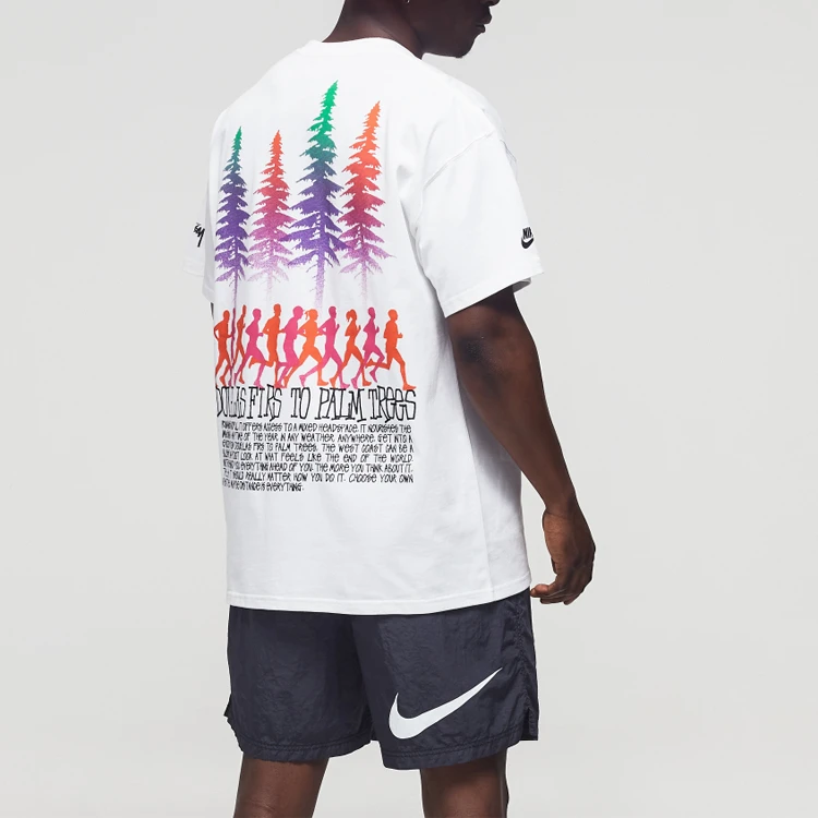 商品[国内直发] STUSSY|x Nike 联名款  x Nike 联名系列 运动印花短袖美式复古T恤 男女同款 白色,价格¥696,第4张图片详细描述