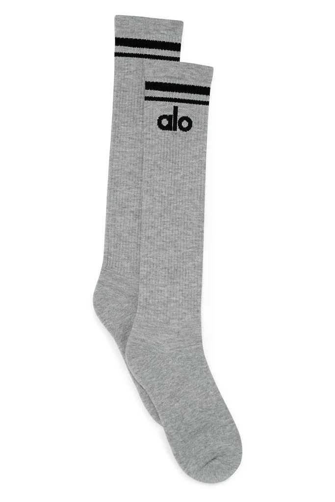 商品Alo|Women's Knee-High Throwback Sock - Athletic Heather Grey/Black,价格¥210,第1张图片