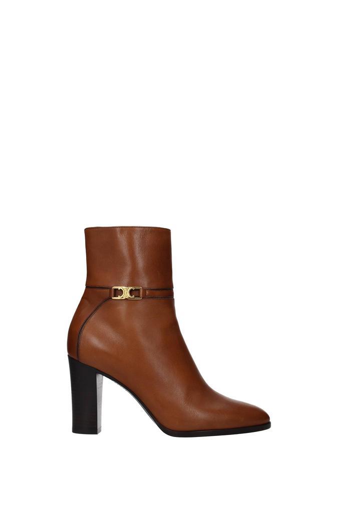 商品Celine|Ankle boots Leather Brown Dark Brown,价格¥5422,第1张图片