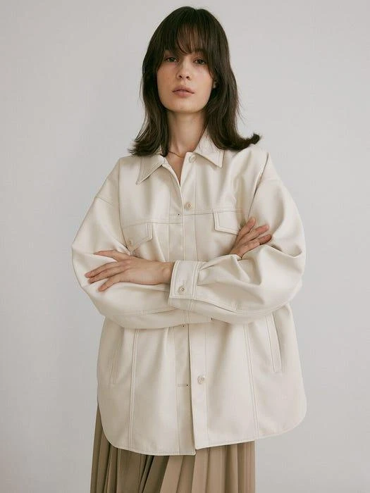商品Lemme|Vegan Leather Over-fit Loose Jacket_2 Colors,价格¥1013,第1张图片