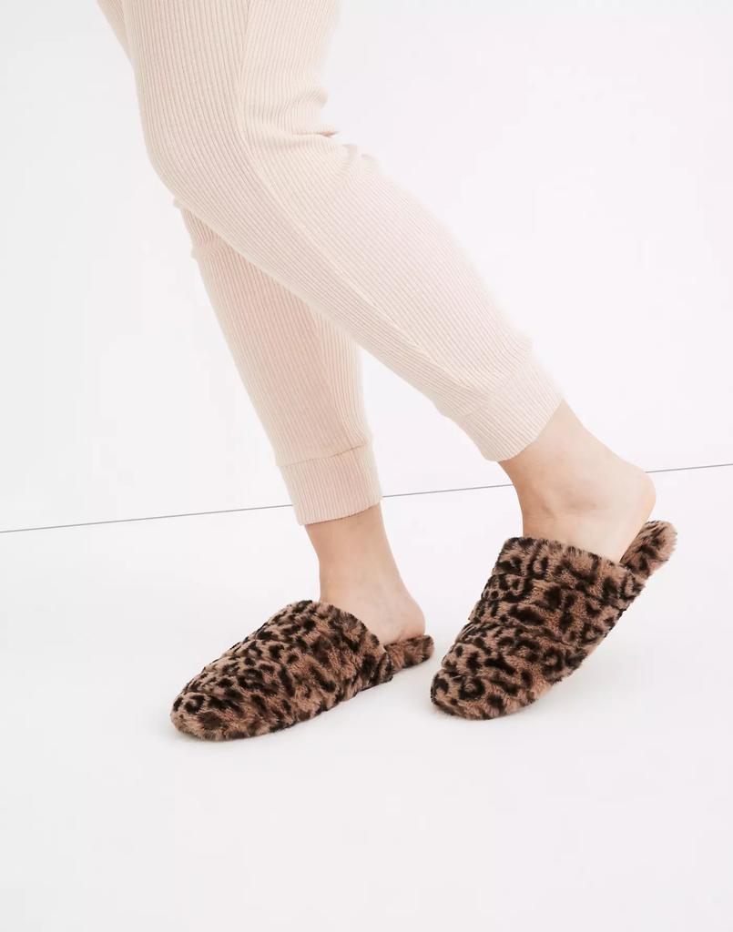商品Madewell|Quilted Scuff Slippers in Leopard Recycled Faux Fur,价格¥198,第6张图片详细描述