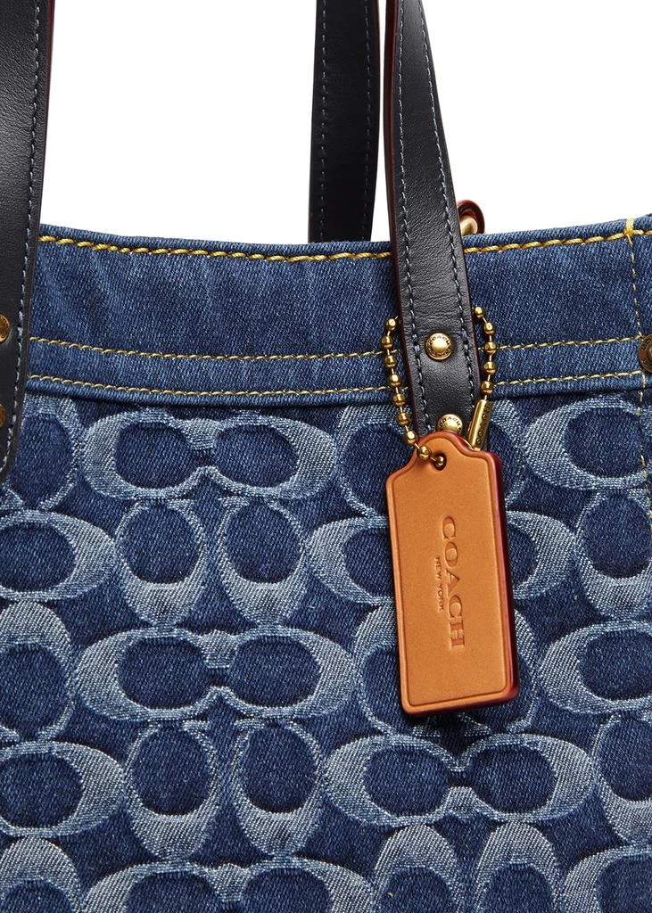 商品Coach|Field blue logo-jacquard denim tote,价格¥3276,第3张图片详细描述