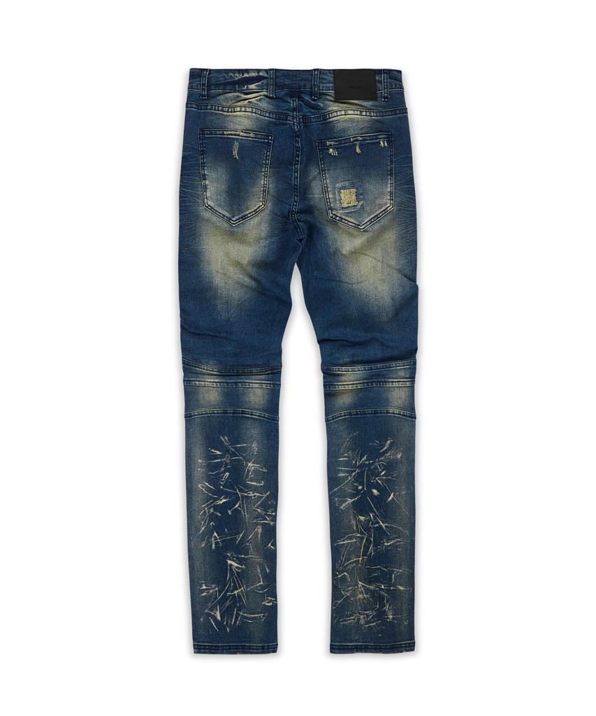 Mulberry Dark Wash Moto Jeans商品第3张图片规格展示