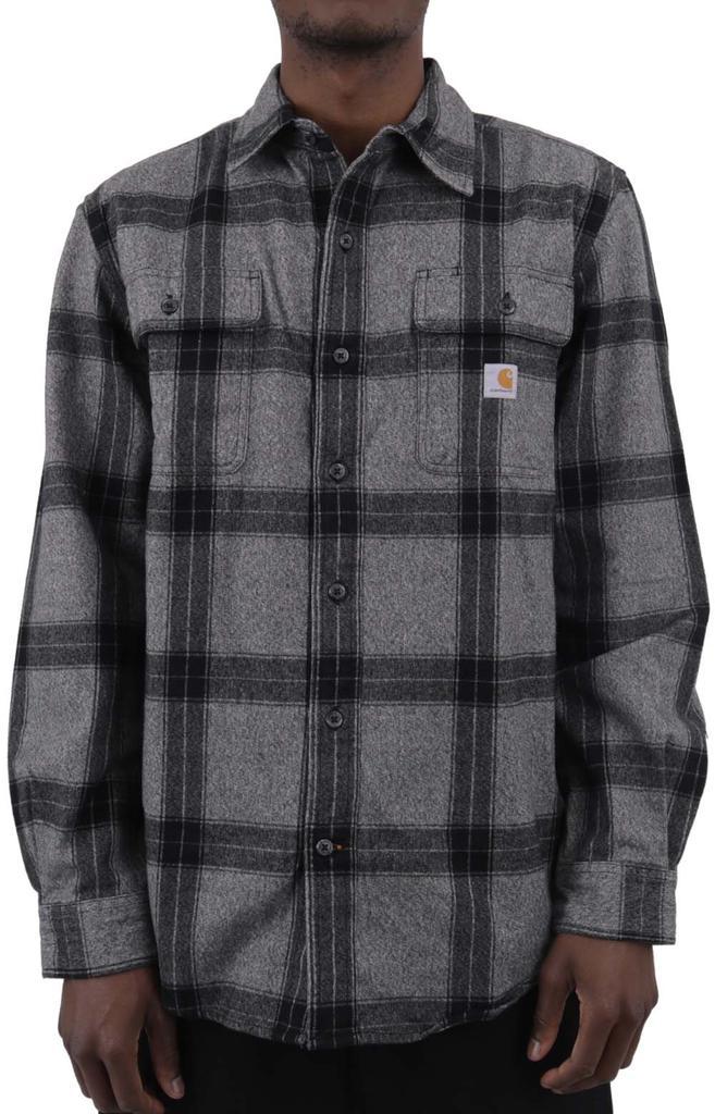 商品Carhartt|(105439) Loose Fit HW Flannel L/S Plaid Shirt - Asphalt,价格¥455-¥491,第1张图片