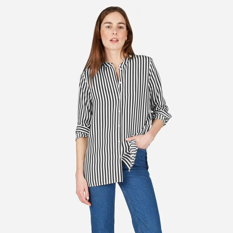 商品Everlane|真丝黑白条纹衬衫,价格¥435,第2张图片详细描述