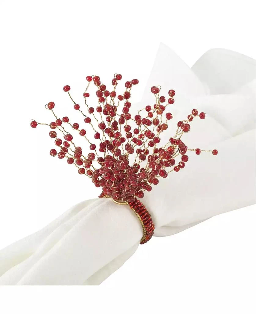 商品Saro Lifestyle|Beaded Spray Design Napkin Ring, Set of 4,价格¥195,第5张图片详细描述