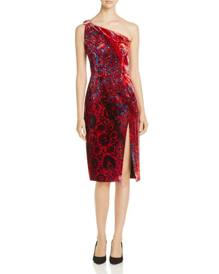 商品Tahari|Carter One Shoulder Velvet Dress - 100% Exclusive,价格¥1386,第1张图片