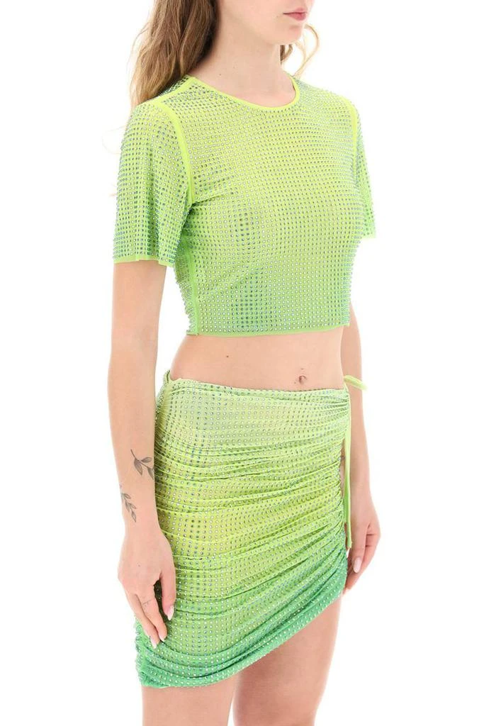 商品Self Portrait|Self portrait cropped top in mesh with crystals all-over,价格¥1571,第2张图片详细描述