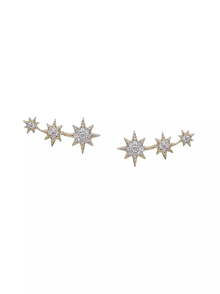 商品Anzie|Aztec 14K Yellow Gold & 0.09 TCW Diamond Ear Crawlers,价格¥10115,第1张图片