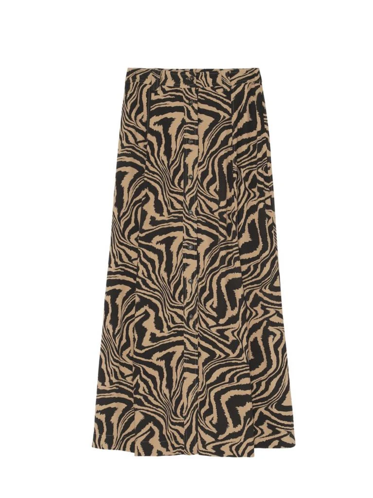 商品Ganni|Zebra Print Crepe Midi Skirt,价格¥676,第1张图片