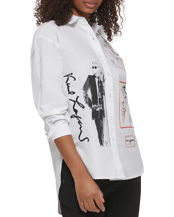 商品Karl Lagerfeld Paris|Poplin Button Up Shirt,价格¥821,第5张图片详细描述