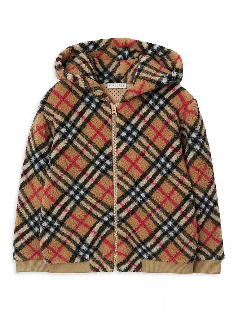 商品Burberry|Little Kid's & Kid's Check Zip Fleece Hoodie,价格¥4571,第1张图片