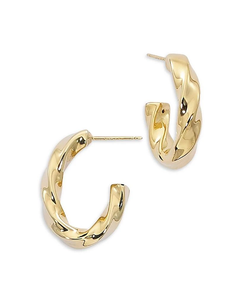 商品Moon & Meadow|14K Yellow Gold Twisted Oval Hoop Earrings,价格¥2647,第1张图片