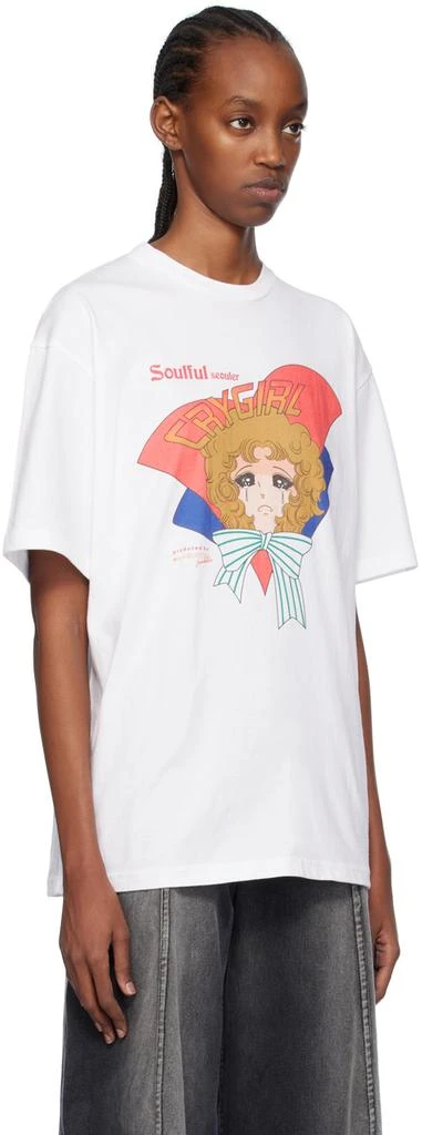 商品pushBUTTON|SSENSE Exclusive White Soulful Crying Girl T-Shirt,价格¥695,第2张图片详细描述